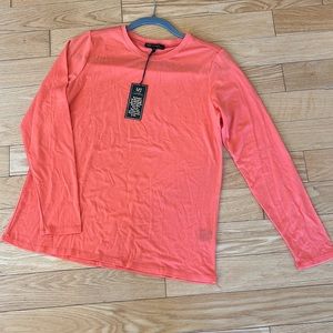 DG2 by Diane Gilman Pink Coral Super Soft Long Sleeve Top Size M